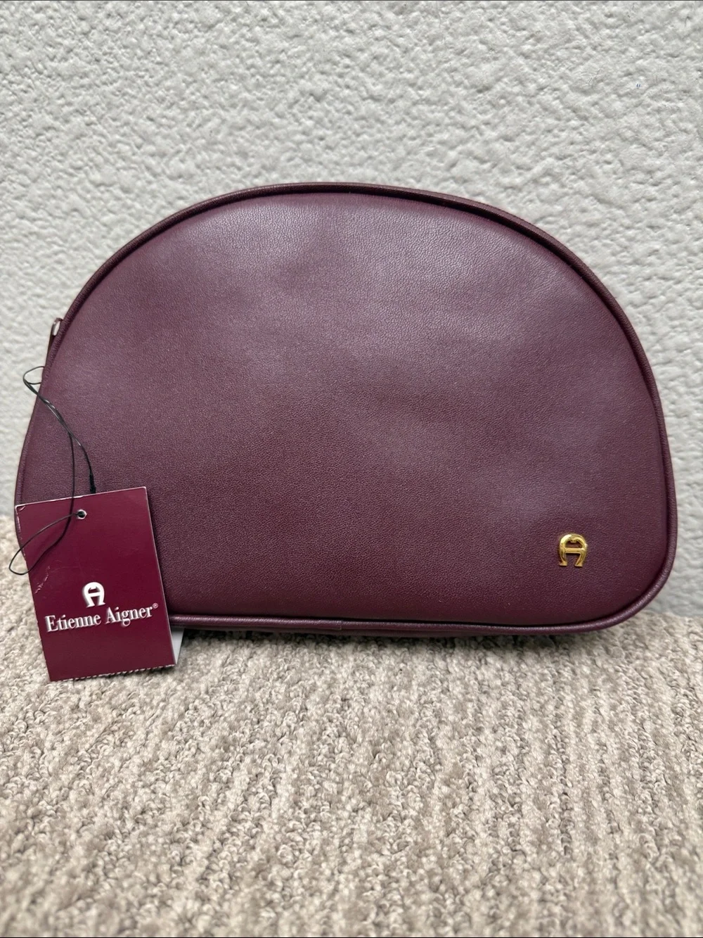 Etienne Aigner Burgundy Dome Cosmetic Case